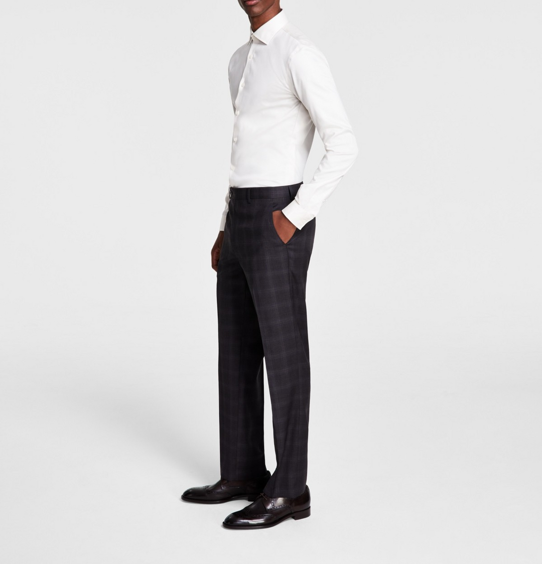 Michael Kors Plaid Classic-Fit Wool-Blend Stretch Suit Separate Pants MSRP $190