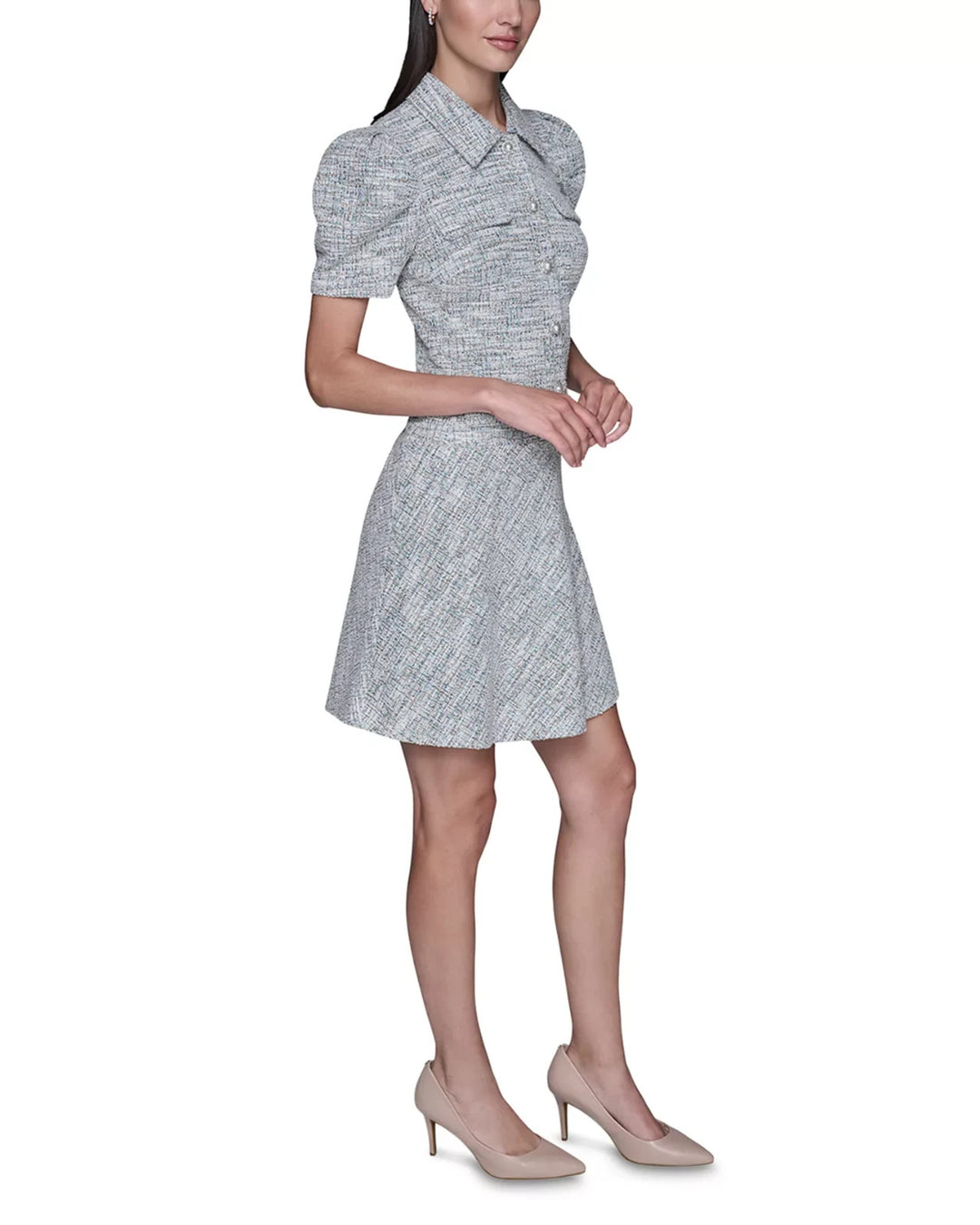 KARL LAGERFELD PARIS Tweed Knit A Line Dress MSRP $179