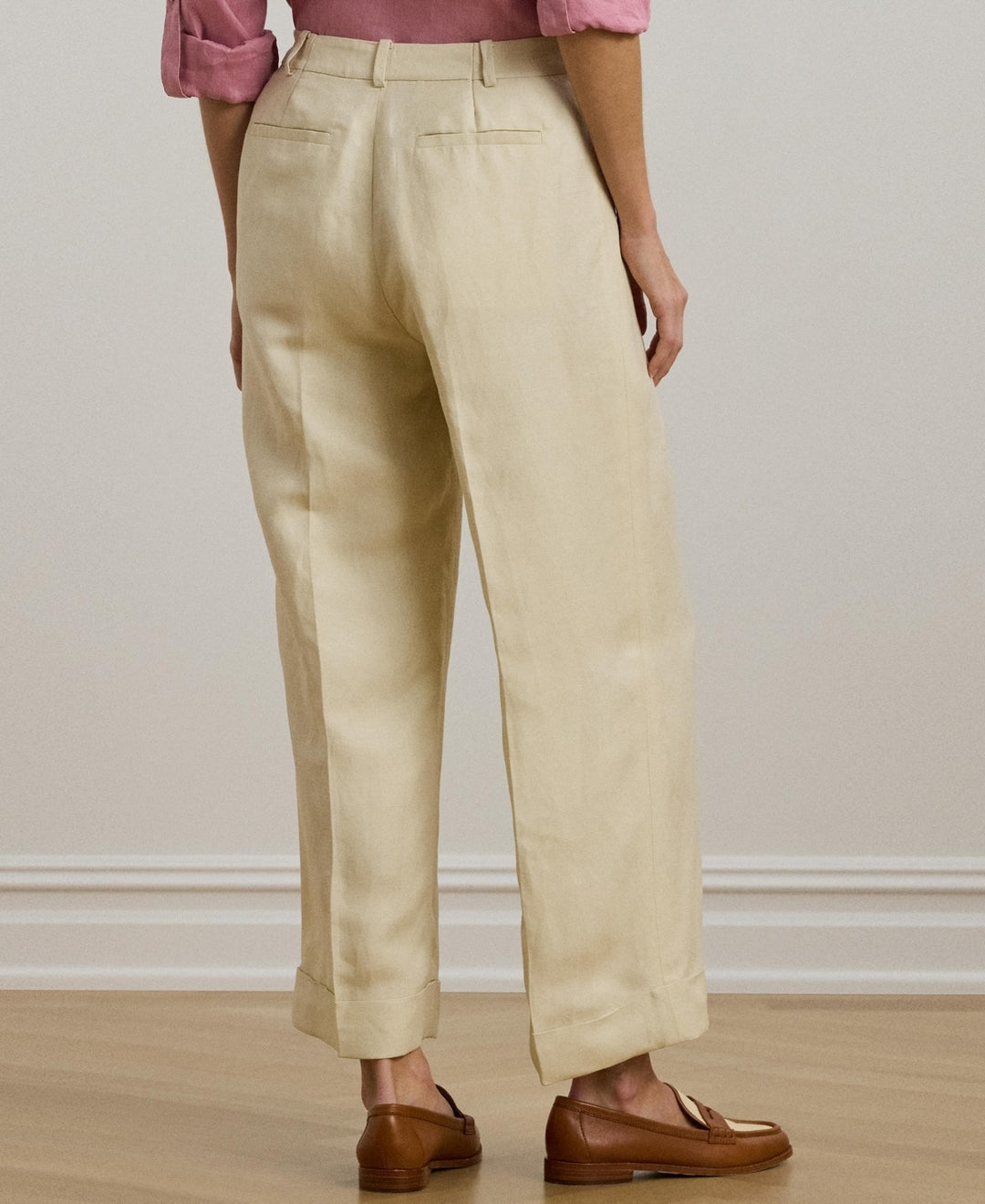 Lauren Ralph Lauren Linen-Blend Twill Wide-Leg Pants MSRP $185