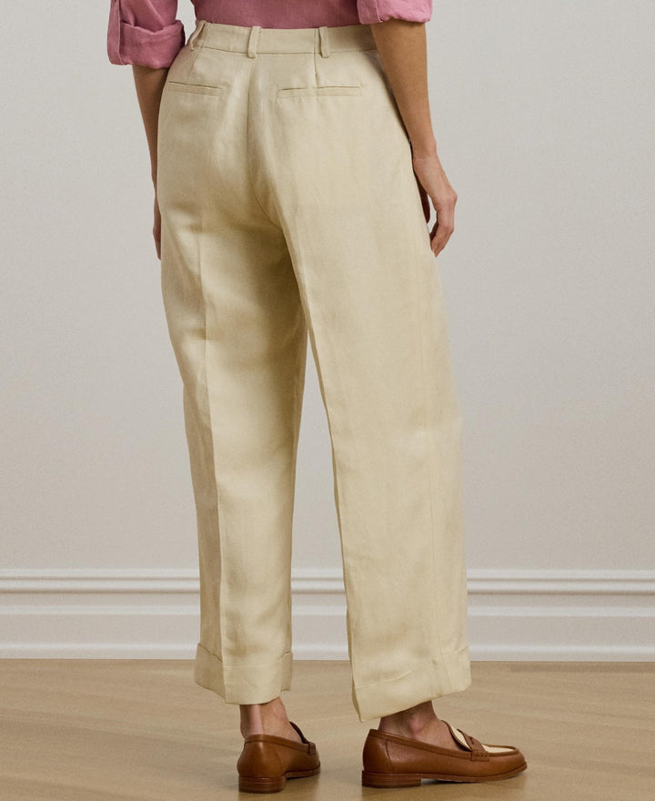 Lauren Ralph Lauren Linen-Blend Twill Wide-Leg Pants MSRP $185