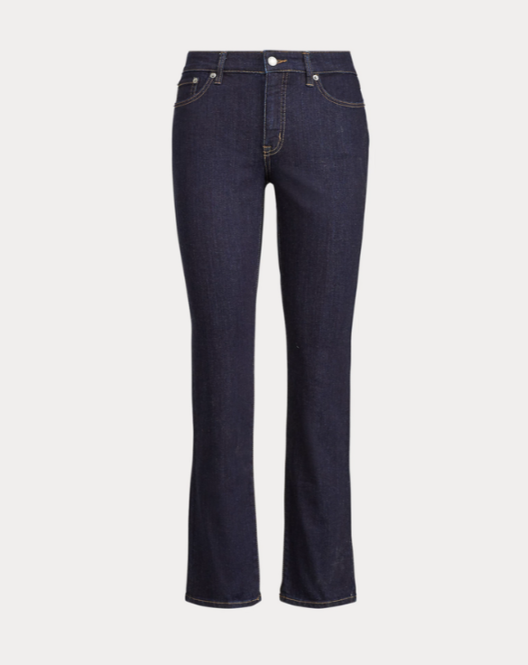 LAUREN Ralph Lauren Super Stretch Premier Mid-Rise Straight Jeans MSRP $115