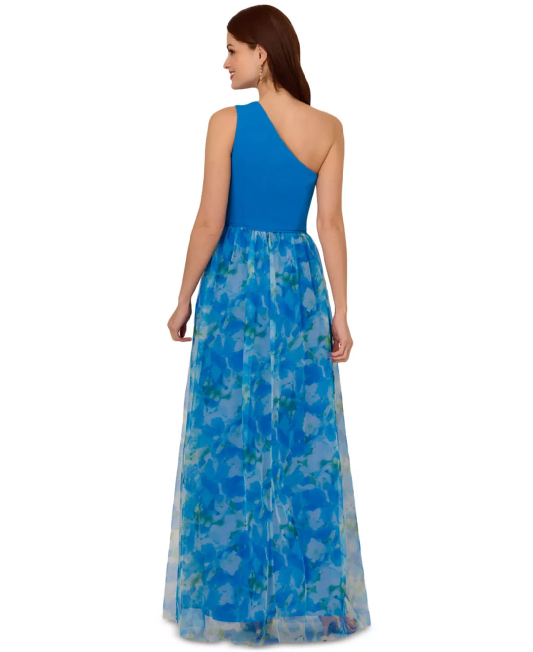 Adrianna Papell Sweetpea Mixed-Media Gown MSRP $229