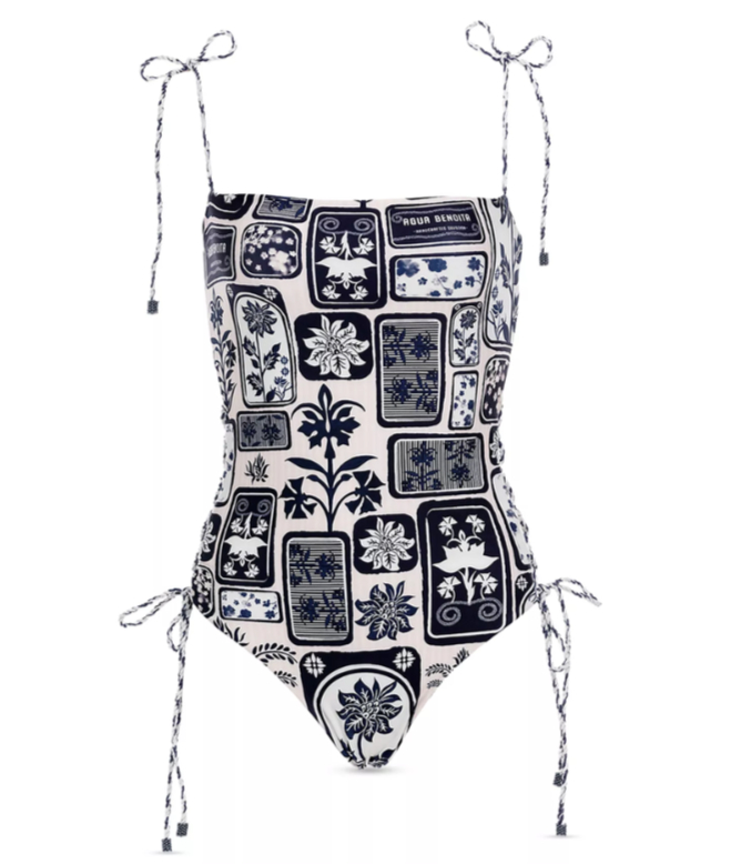 Agua Bendita Posh Batik Reversible One Piece Swimsuit MSRP $210