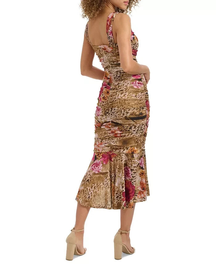 Siena Sleeveless Printed-Mesh Midi Dress MSRP $128