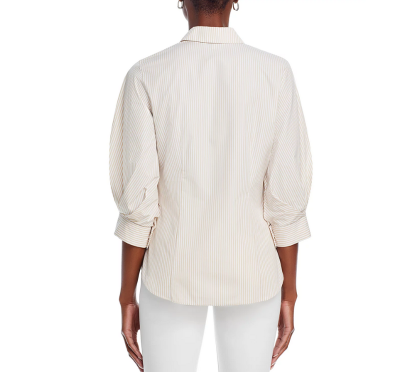 Lafayette 148 New York Balloon Sleeve Slim Blouse MSRP $598