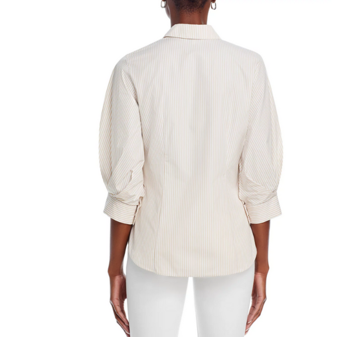 Lafayette 148 New York Balloon Sleeve Slim Blouse MSRP $598
