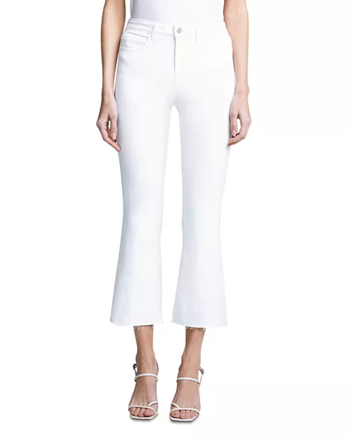L'AGENCE Kendra Mid Rise Crop Flare Jeans $275