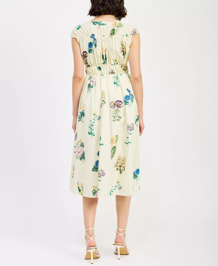 En Saison Ashley Printed Cotton Midi Dress MSRP $156