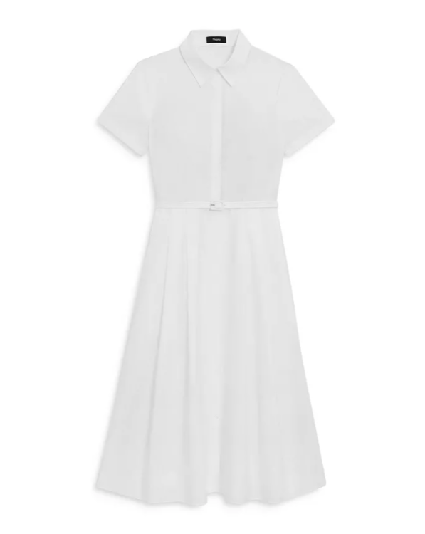Theory Belted Short Sleeve Shirt Dress MSRP $445