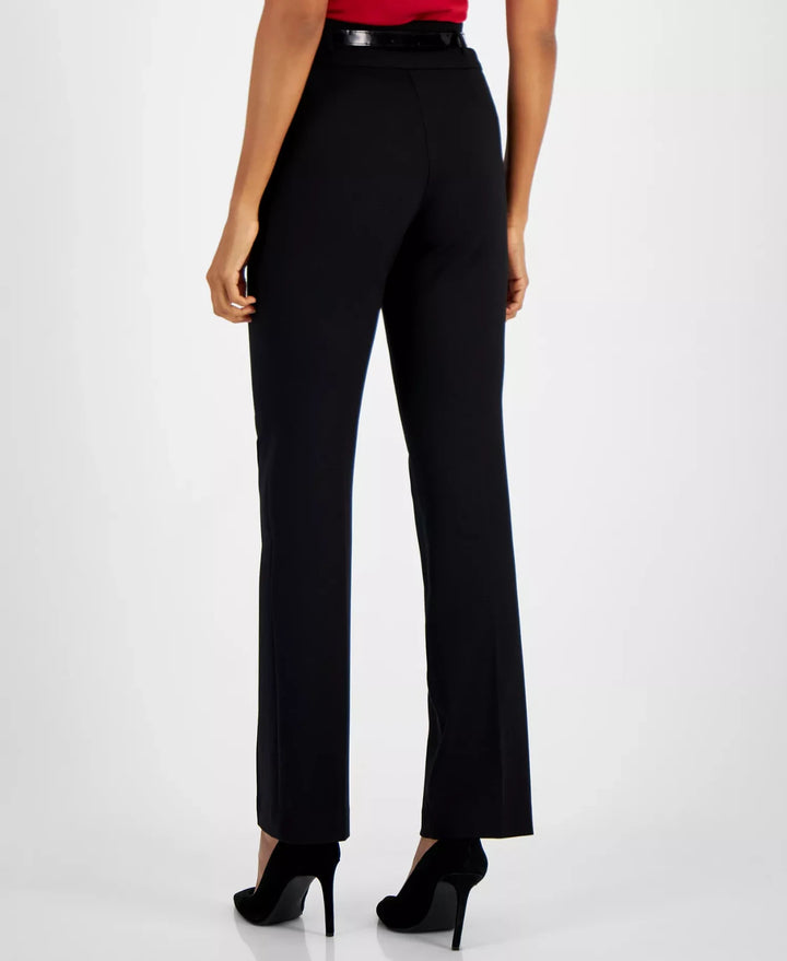 Kasper Women's Compression High-Rise Belted Bootcut Pants MSRP $89