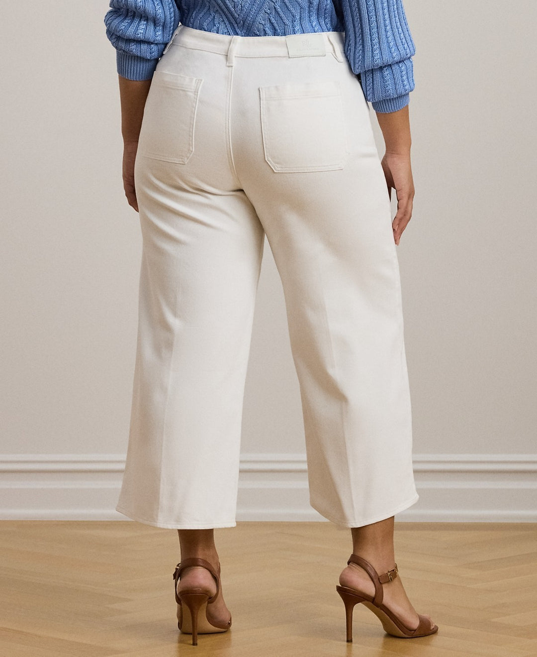 Lauren Ralph Lauren Plus Size High-Rise Wide-Leg Cropped Jeans MSRP $125