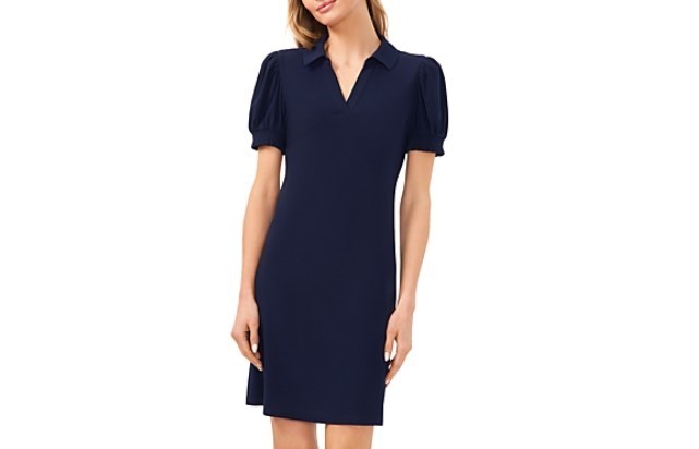 CeCe Women's Short Sleeve Knit Polo Dress MSRP $89