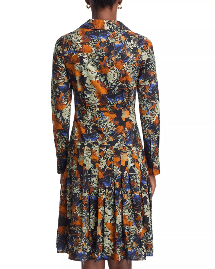 Derek Lam 10 Crosby Laney Long Sleeve Pleated Dress MSRP $525