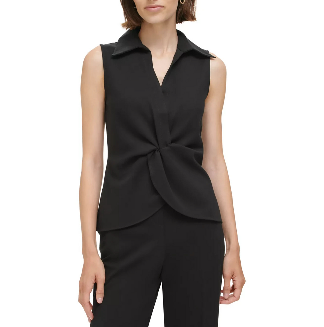 Calvin Klein Women's Sleeveless Twist-Front Top MSRP $69