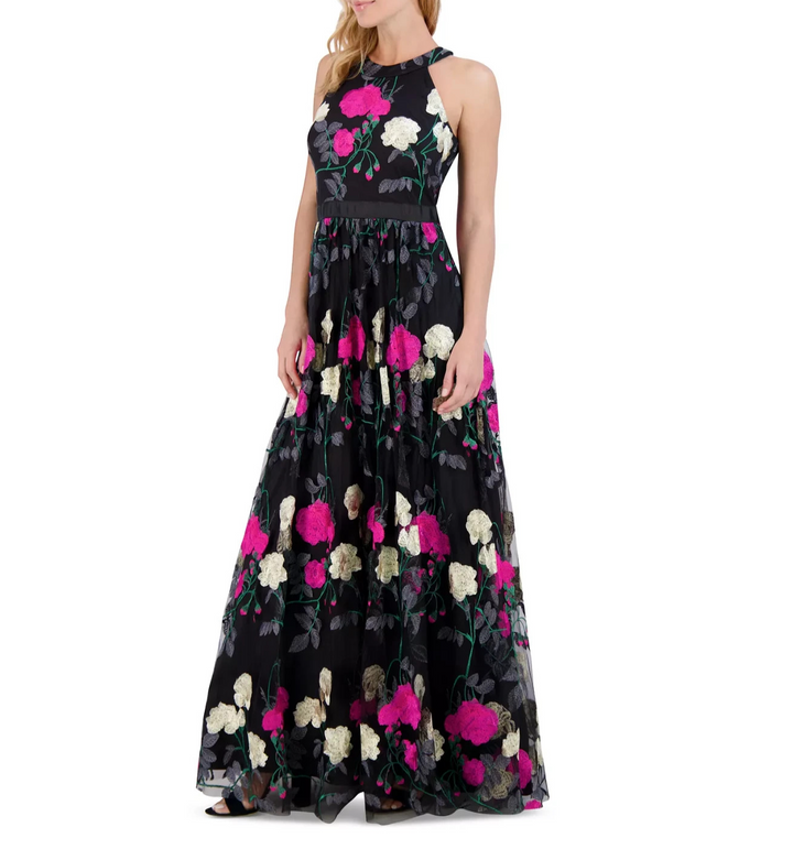 Eliza J Petite Embroidered Tulle Ball Gown MSRP $288