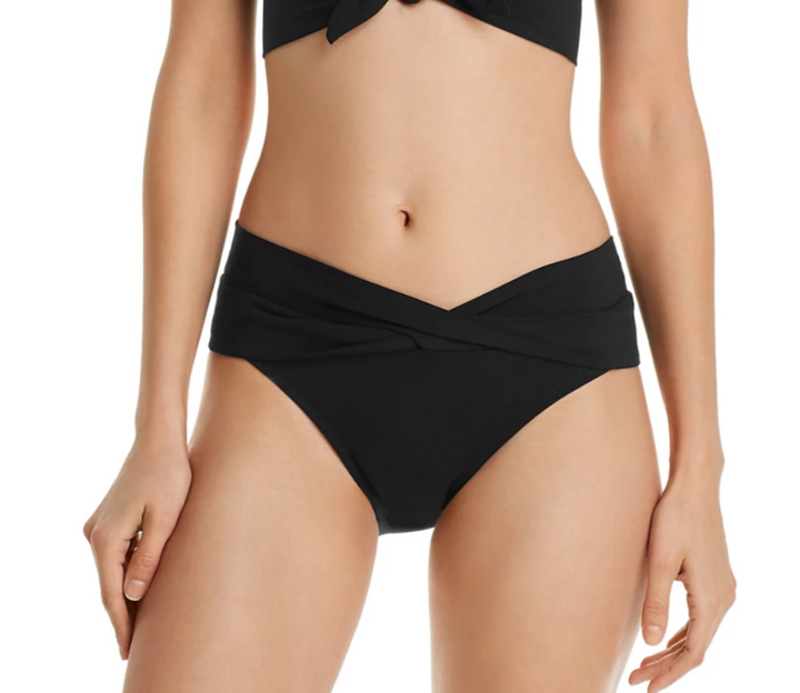 Robin Piccone Ava Solid Twist-Front Bikini Bottom MSRP $82