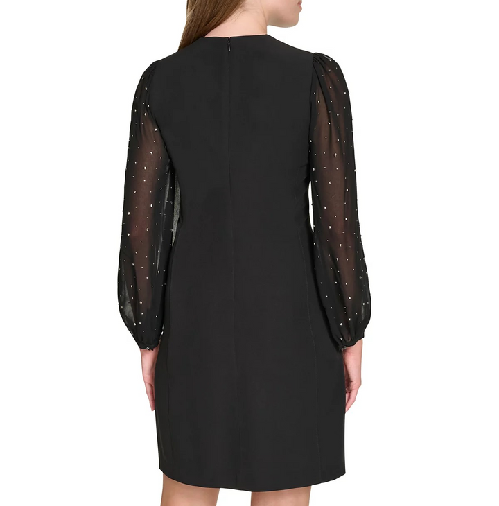 Tommy Hilfiger Women's Rhinestone-Sleeve Shift Dress MSRP $139