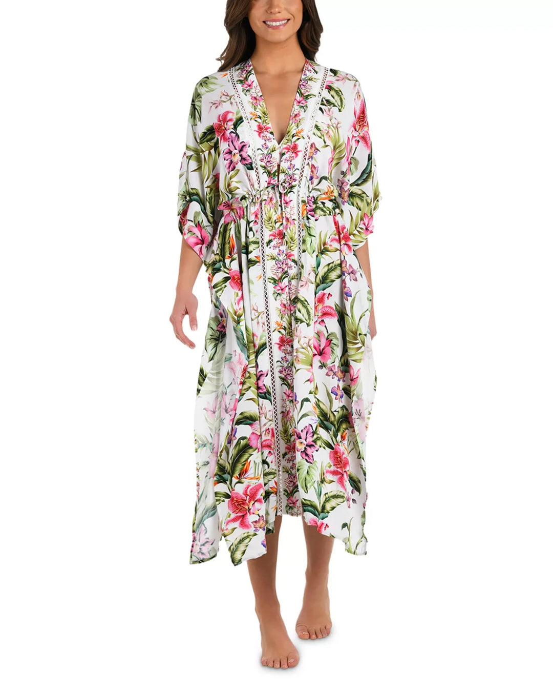 La Blanca Polynesian Kimono Swim Cover-Up MSRP $149