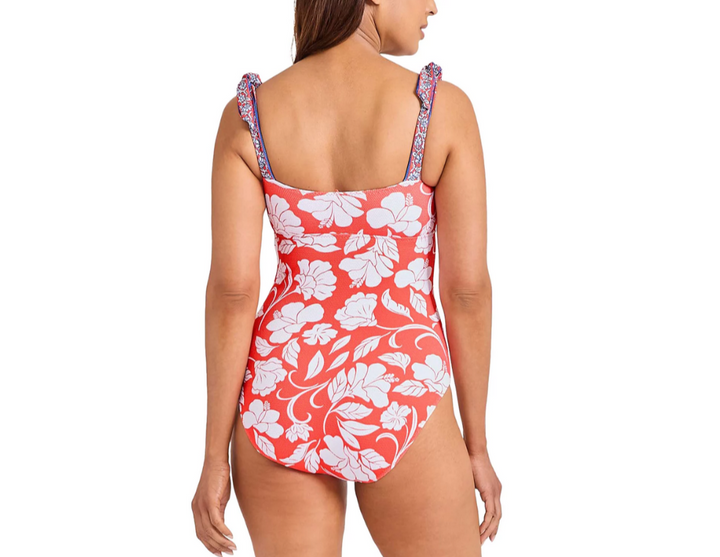 Tommy Bahama Island Cays Citrus Coral One Piece Swimsuit MSRP $158