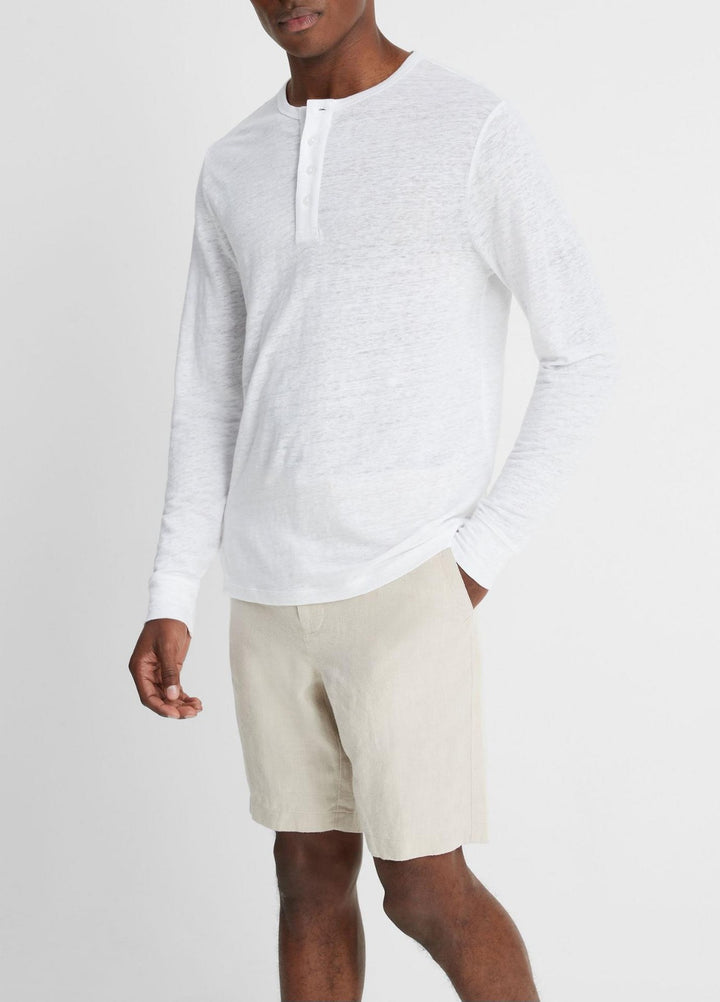 Vince Men's Linen Long-Sleeve Henley MSRP $195
