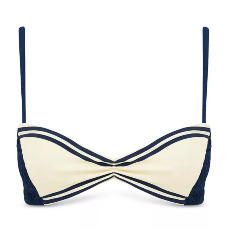 Alémais Marine Smocked Bralette Bikini Top MSRP $170