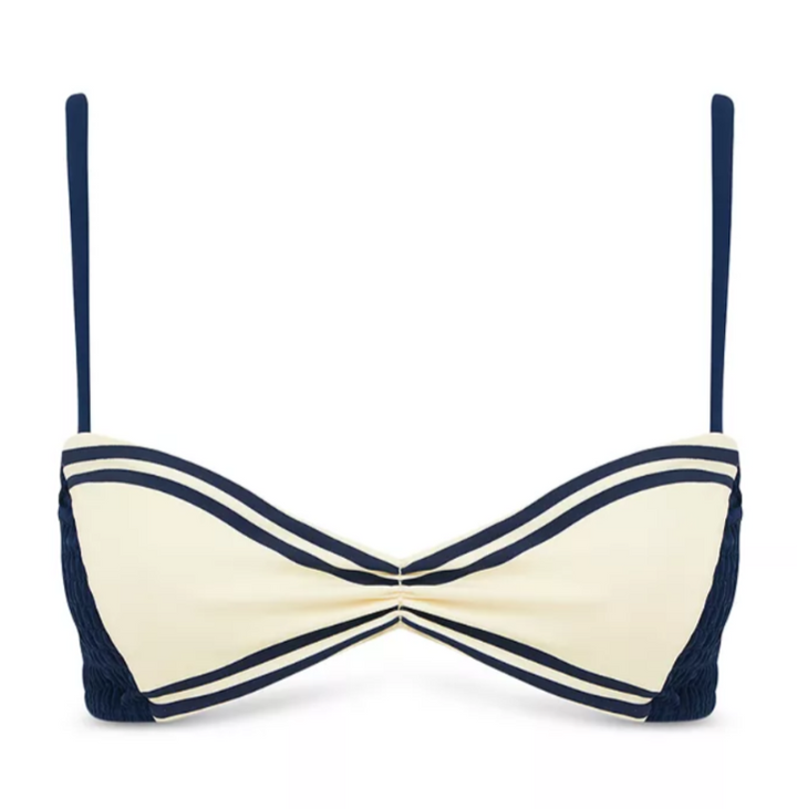 Alémais Marine Smocked Bralette Bikini Top MSRP $170
