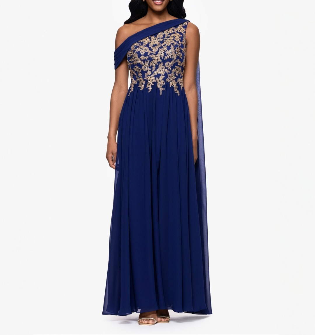 Betsy & Adam Women's Embroidered Off-The-Shoulder Dress MSRP $299