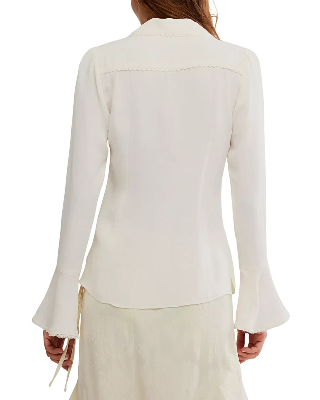 Free People Melrose Lace Trim Blouse MSRP $128