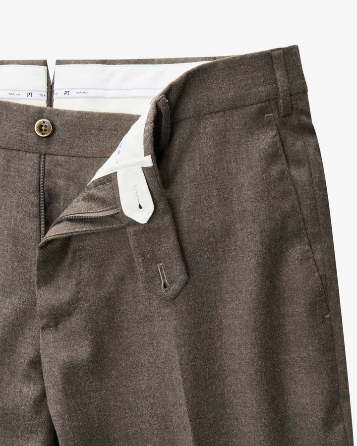 Pt Torino Melange Stretch Flannel Slim Fit Trousers MSRP $425