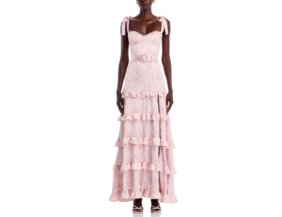 V. Chapman Lisianthus Sleeveless Ruffled Corset Gown MSRP $495