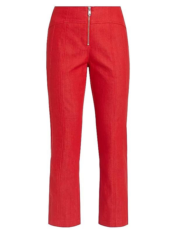 Cinq à Sept Women's Loren Front-Zip Crop Pants MSRP $265