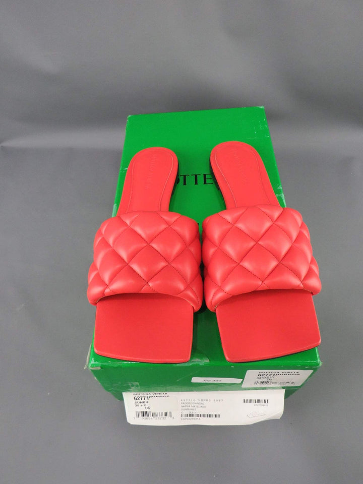 Bottega Veneta Women's Square Toe Quilted Slide Sandals M2 354