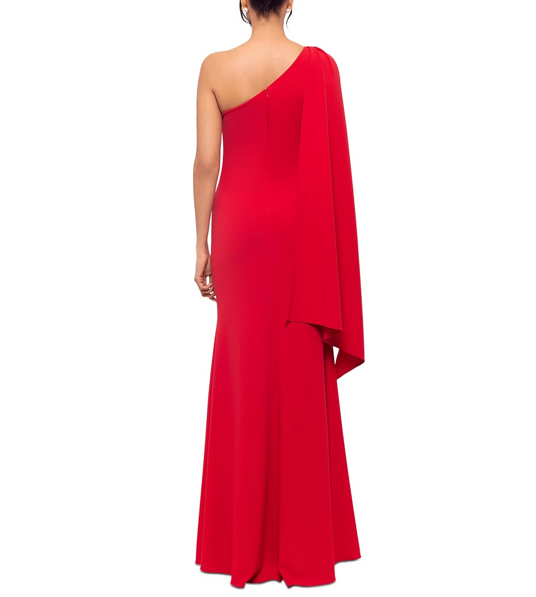 Betsy & Adam Women's Hardware Draped One-Shoulder Gown MSRP $279