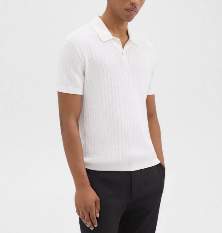 Theory Short Sleeve Cable Polo MSRP $185
