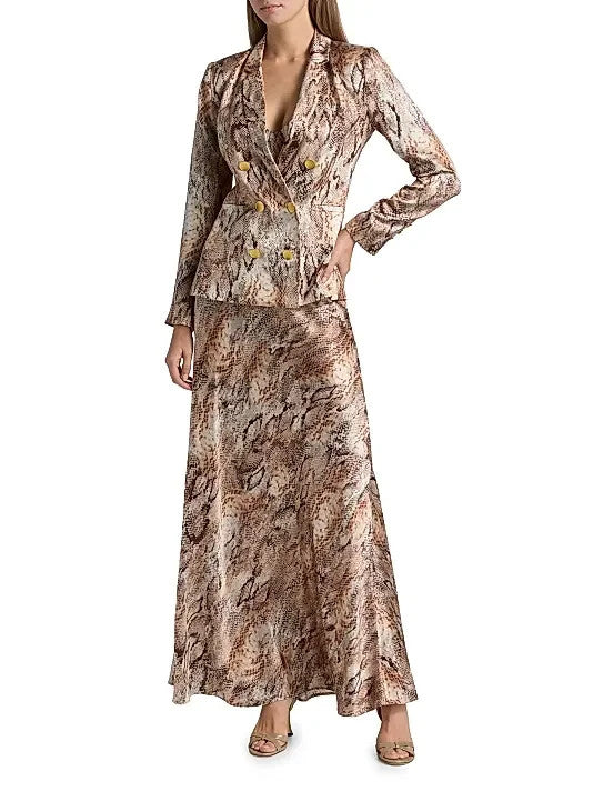 L'Agence Colin Double Breasted Silk Blazer MSRP $725