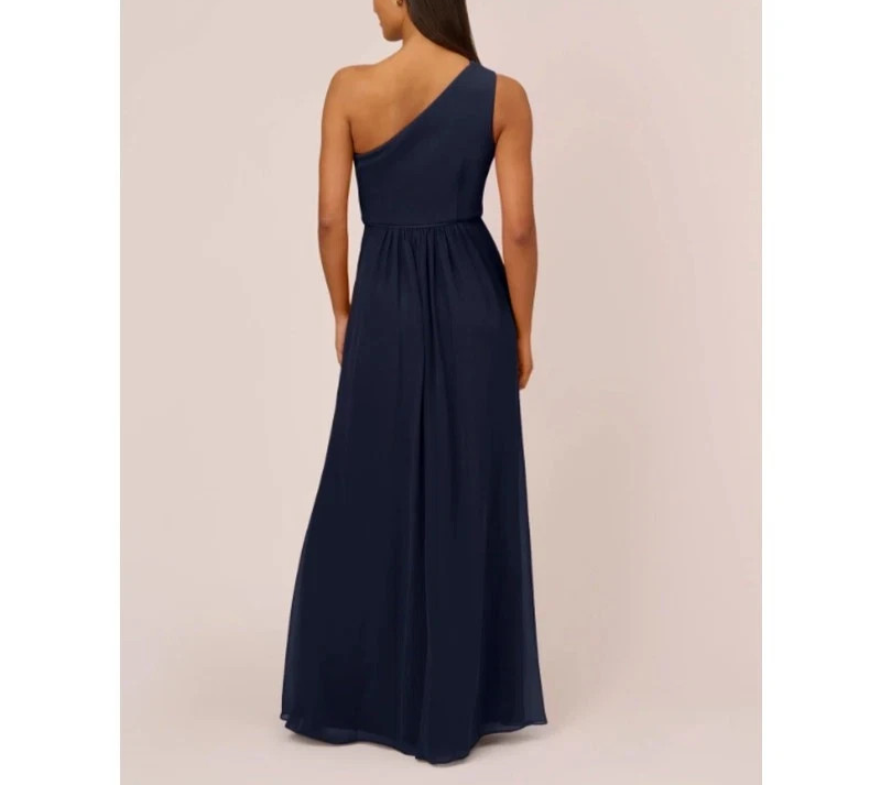 Adrianna Papell One-Shoulder Chiffon Gown MSRP $139