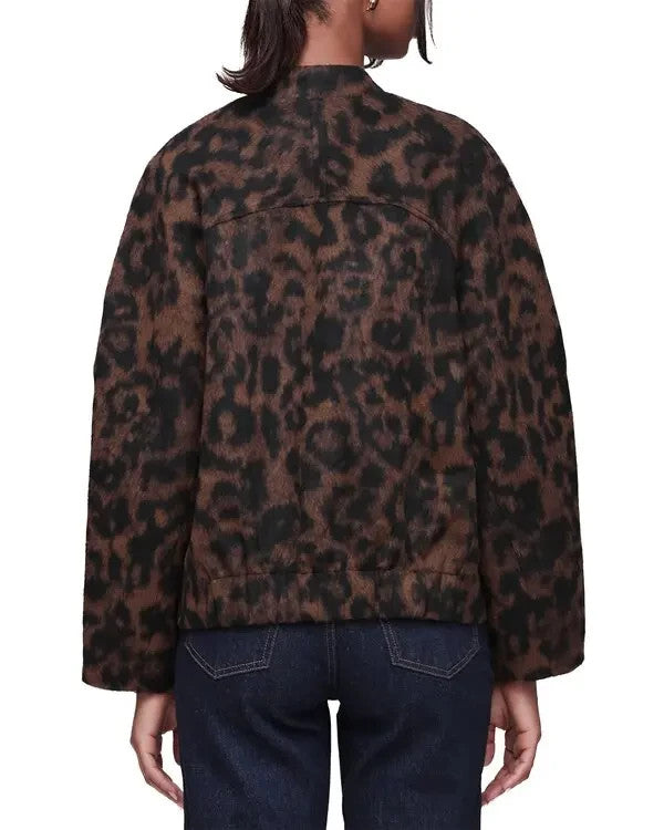 Bagatelle Textured Animal Print Bomber Jacket MSRP $119
