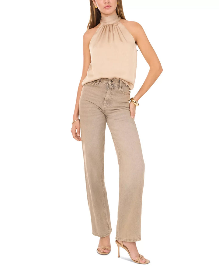 1.STATE Women's Sleeveless Halter Tie-Back Blouse MSRP $69