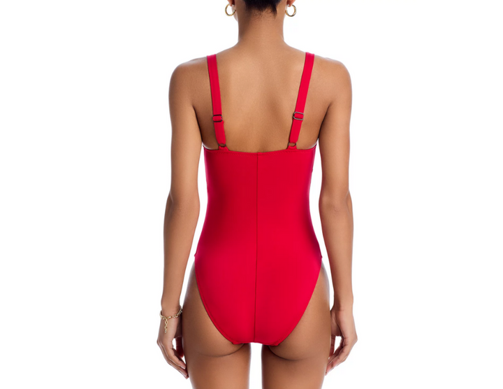 Robin Piccone Ava Knotted One Piece Swimsuit MSRP $178