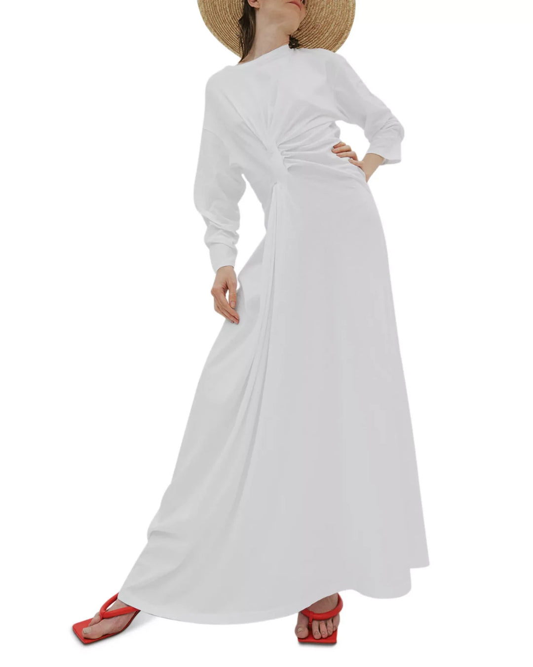 A.W.A.K.E. MODE Front Knot Maxi Dress MSRP $495