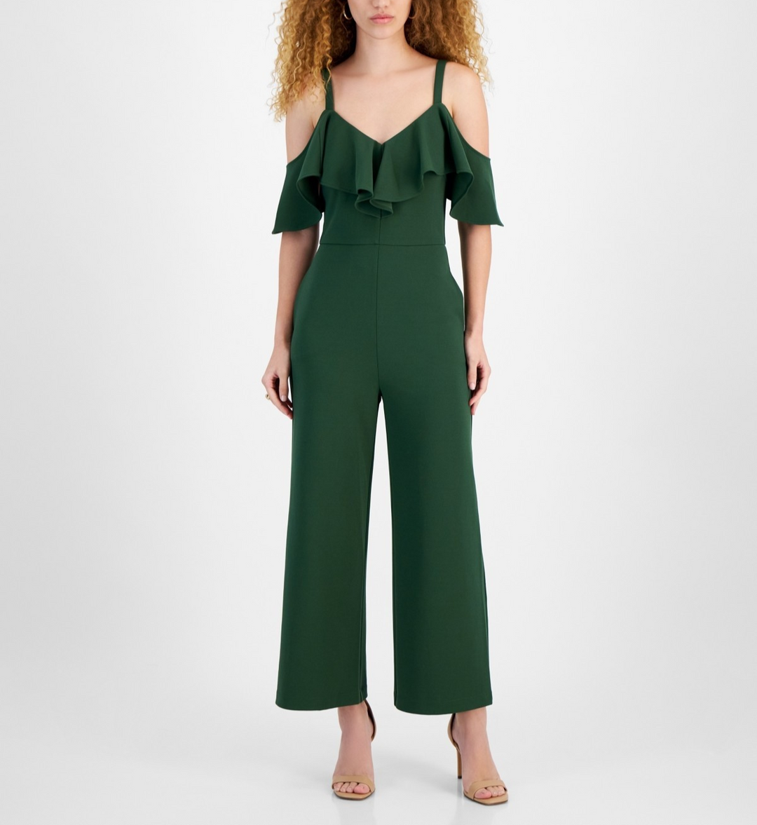 Rachel Rachel Roma Ruffled Off-The-Shoulder Jumpsuit MSRP $129