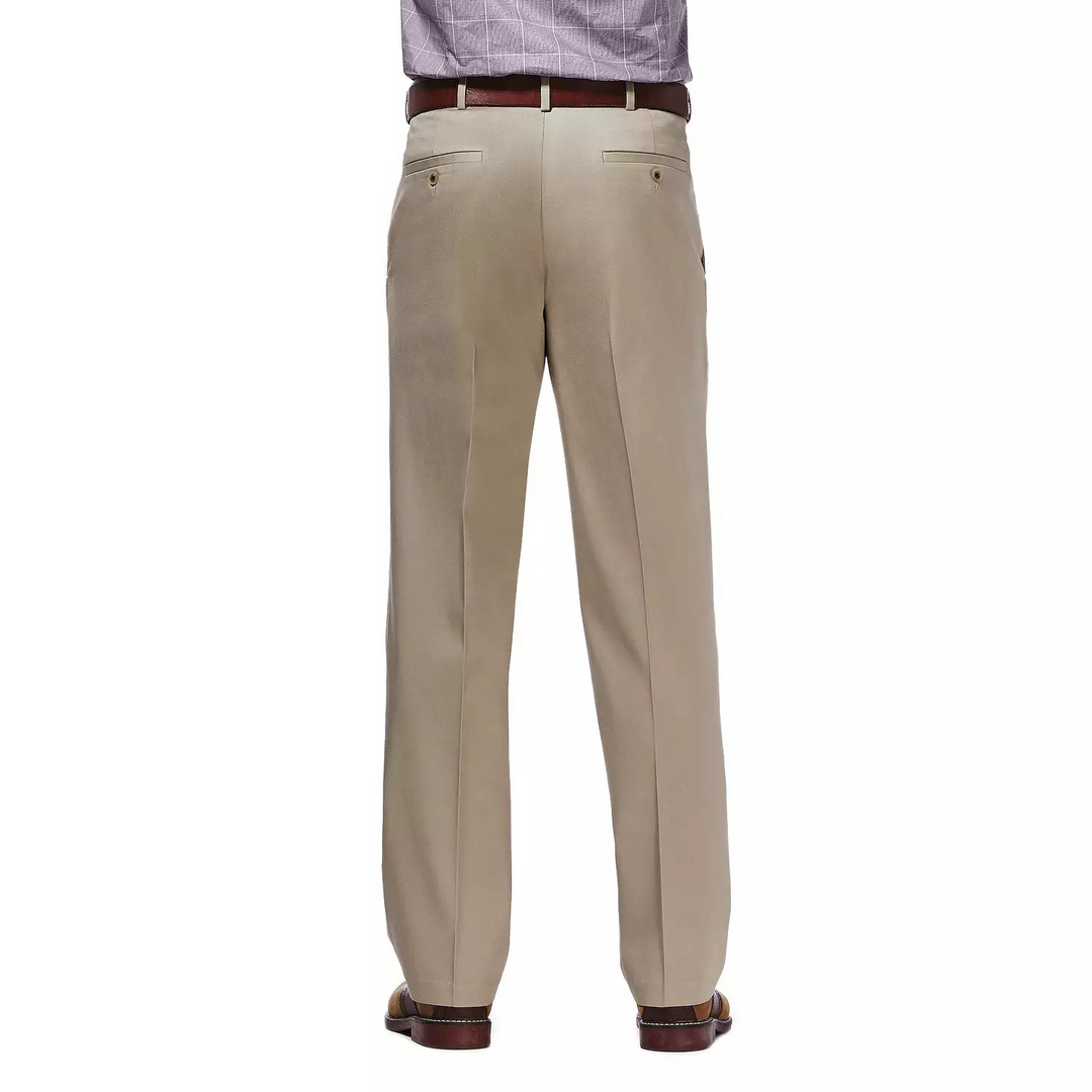  Haggar Men’s Premium No-Iron Khaki Stretch Classic-Fit Flat-Front MSRP $70