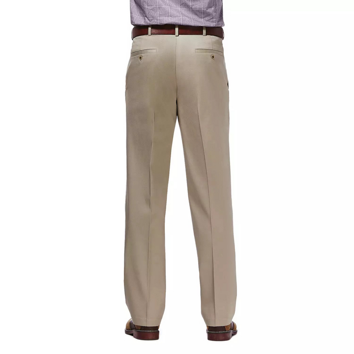  Haggar Men’s Premium No-Iron Khaki Stretch Classic-Fit Flat-Front MSRP $70