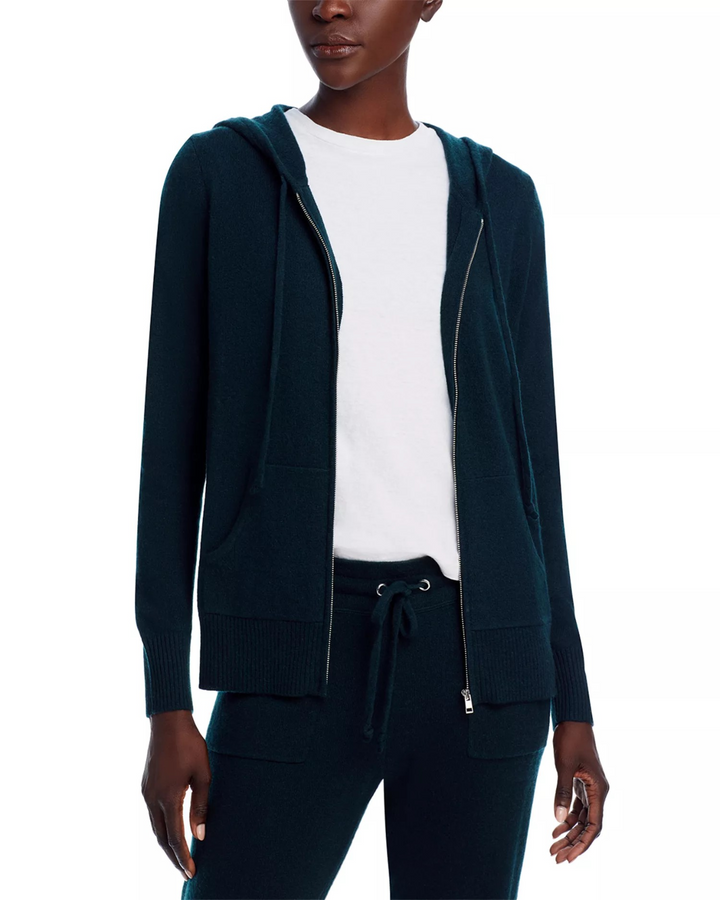 C by Bloomingdale's Cashmere Cashmere Zip Hoodie MSRP $198