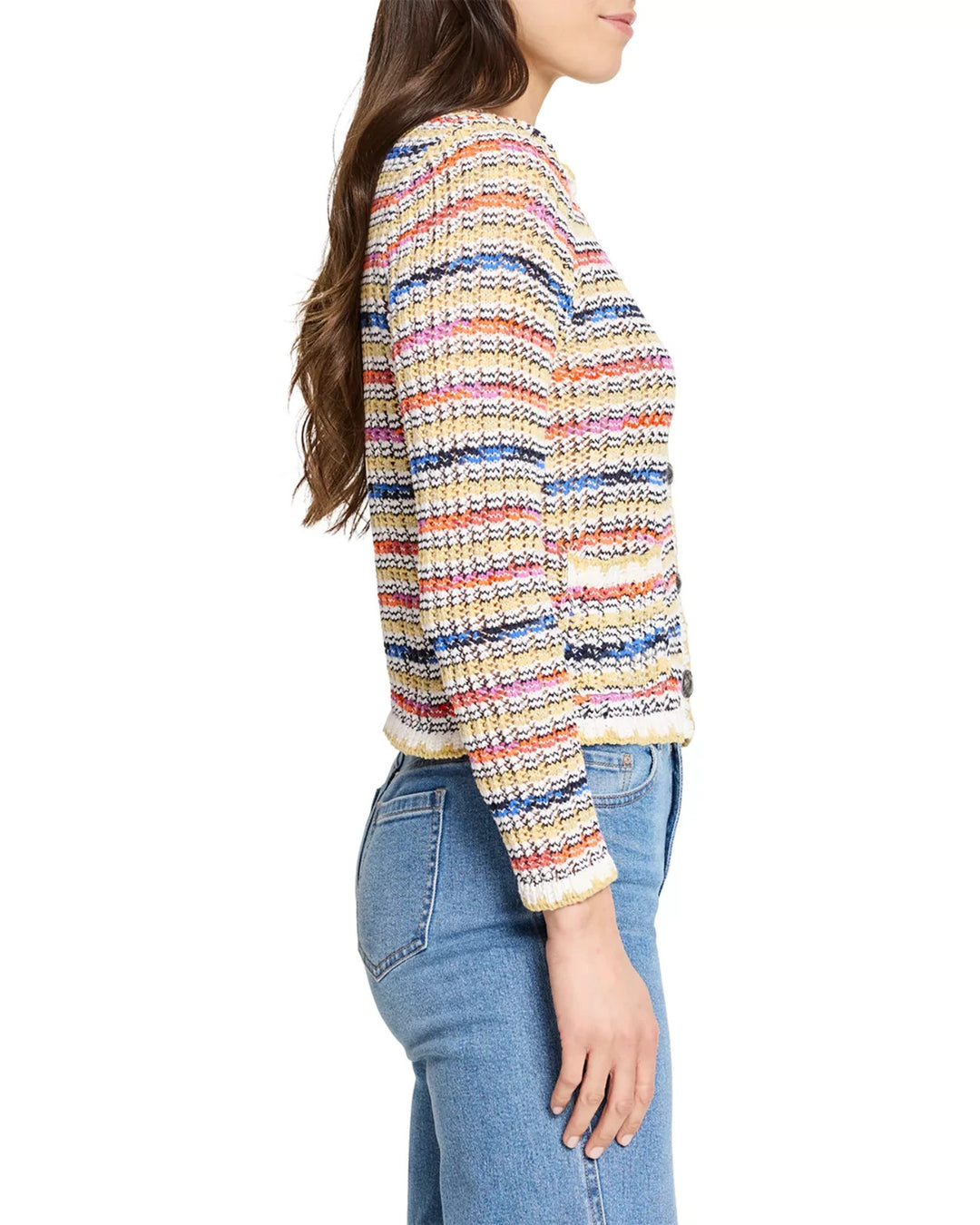 NIC+ZOE Coastal Crochet Knit Jacket MSRP $178
