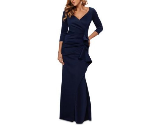 XSCAPE Pleated Ruffled Gown MSRP $249