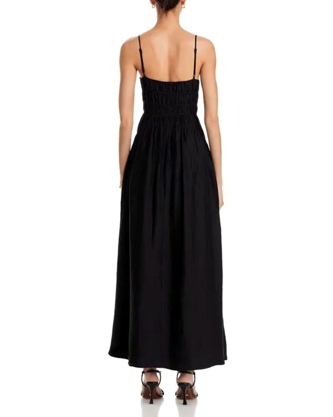 AQUA Crinkle Smocked Maxi Dress MSRP $118