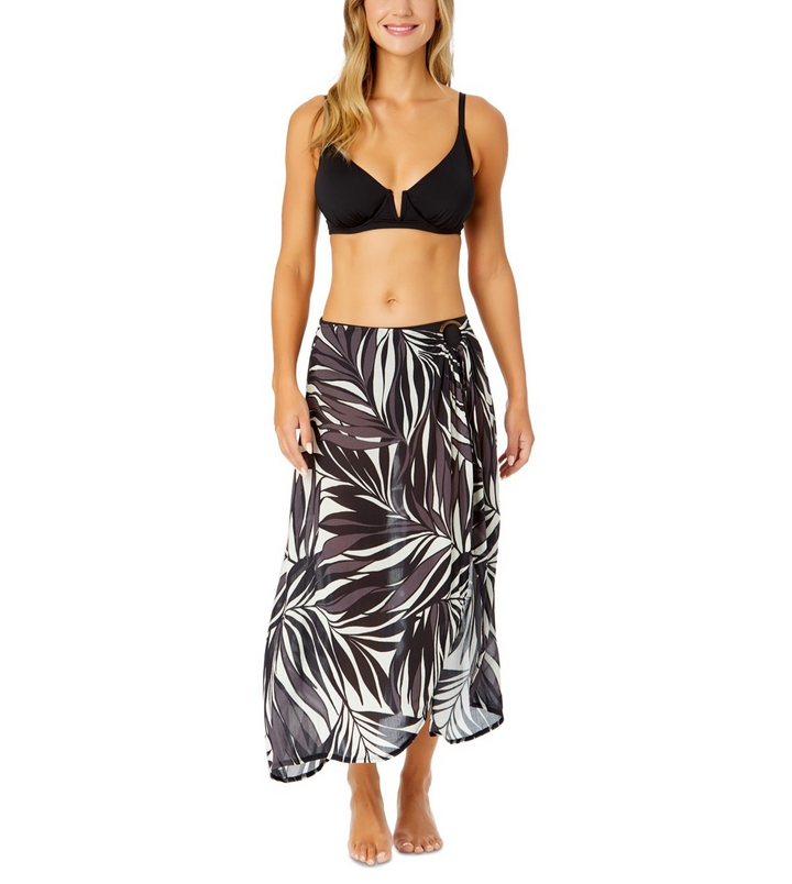 Anne Cole Printed O-Ring Sarong Cover-Up MSRP $68