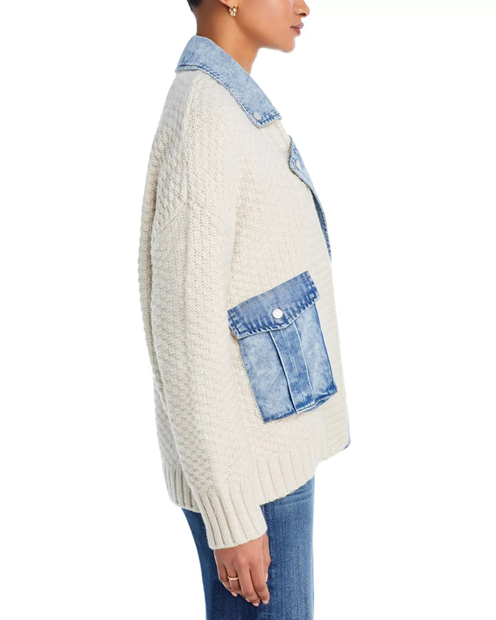 BLANKNYC Last Call Mixed Media Cardigan MSRP $168