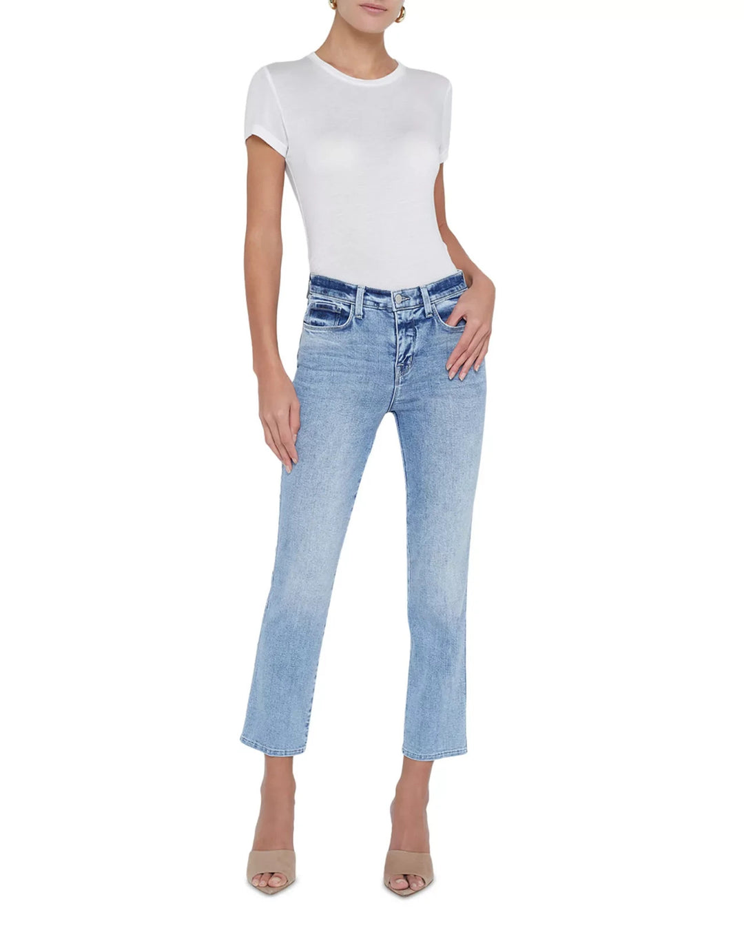 L'AGENCE Alexia High Rise Crop Cigarette Jeans MSRP $275
